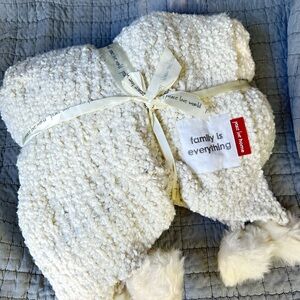 Peace Love World Cream Textured Blanket